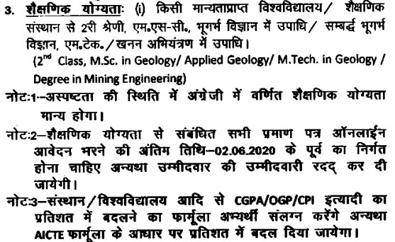 Educational Qualification For BPSC Mineral Development Officer Recruitment 2020